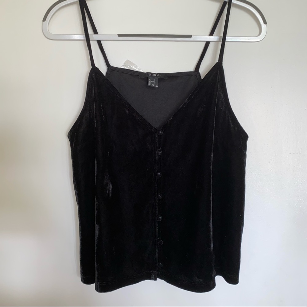 NWT black velvet tank top from Forever 21